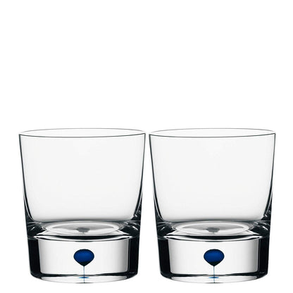 Orrefors Intermezzo Blue Old Fashioned / Whiskey Pair, Glass, Blue