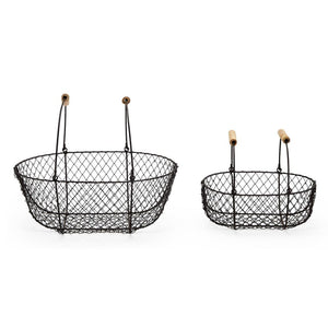 Set of 6 French Wireworks Potager Basket w/ Collapsible Handles Includes 2 Sizes