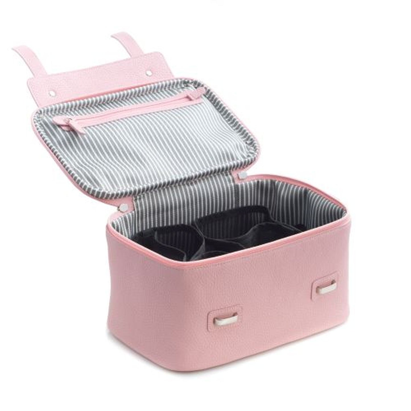 Pink Leatherette Travel Case With 3 Removable Compartment