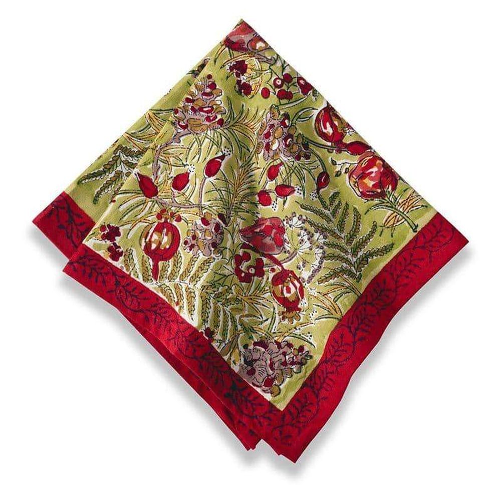 Couleur Nature Winter Garden Red/Green Napkins 19X19 - Set Of 6