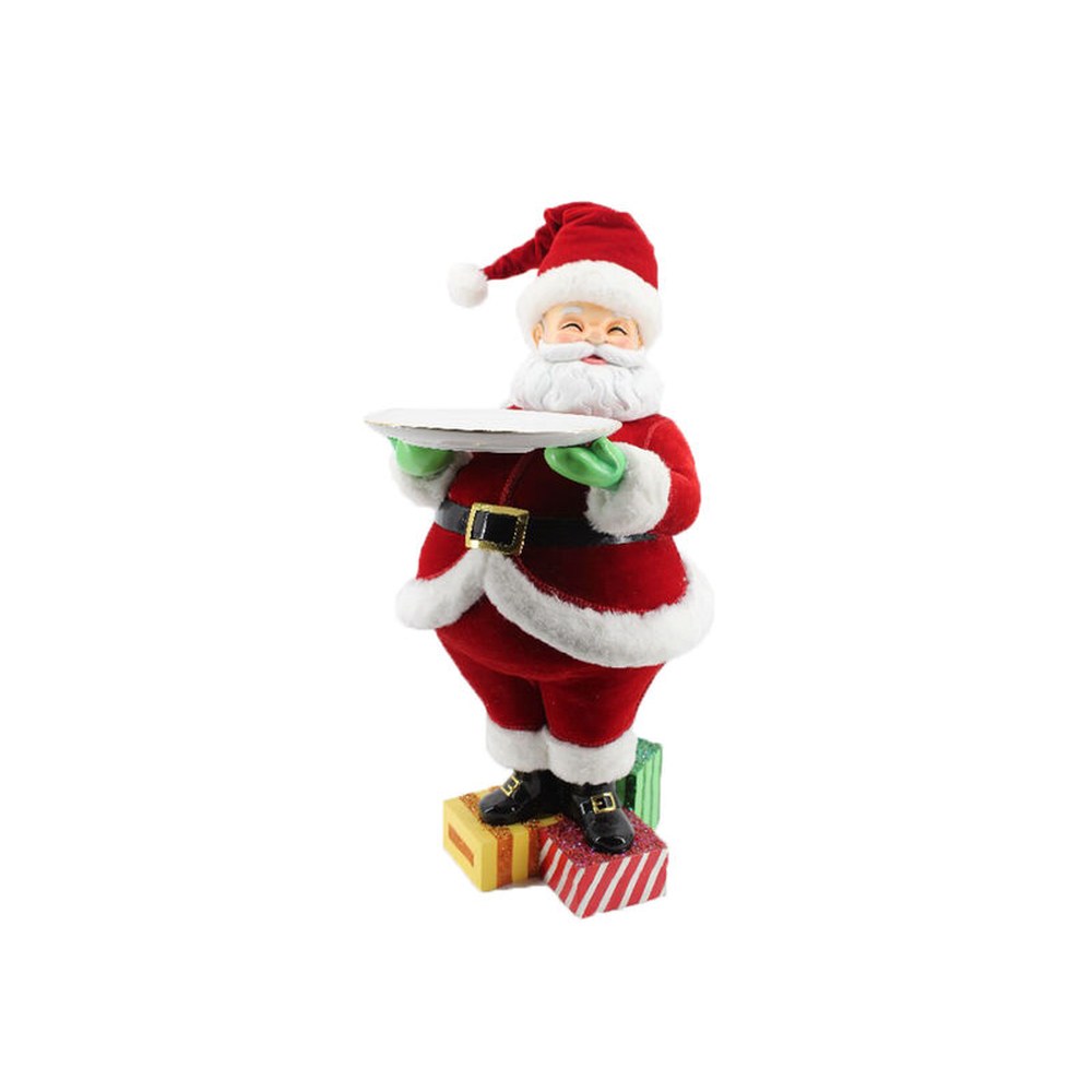 December Diamonds Christmas Carousel Santa with Serving Plate Figurine