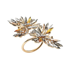 Load image into Gallery viewer, Kim Seybert Napkin Ring : Butterflies Set Of 4, Champagne/Crystal