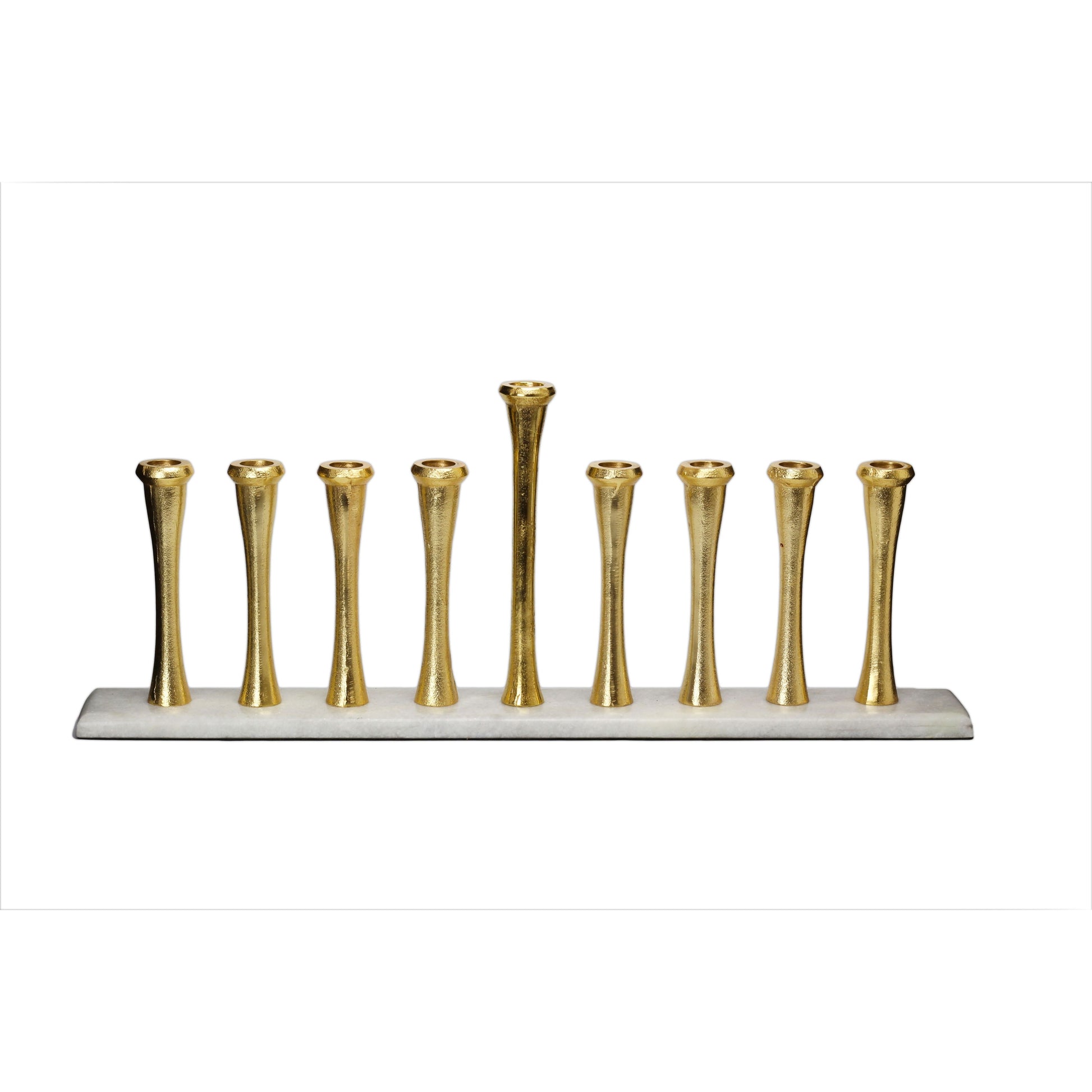 Classic Touch Decor Gold Menorah On White Marble Base, 9" x 22" by Classic Touch Decor