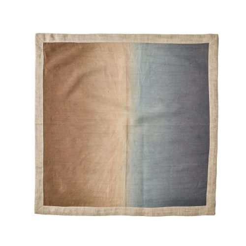 Kim Seybert Dip Dye Napkin in Beige-Taupe-Grey, Linen, 21" x 21"