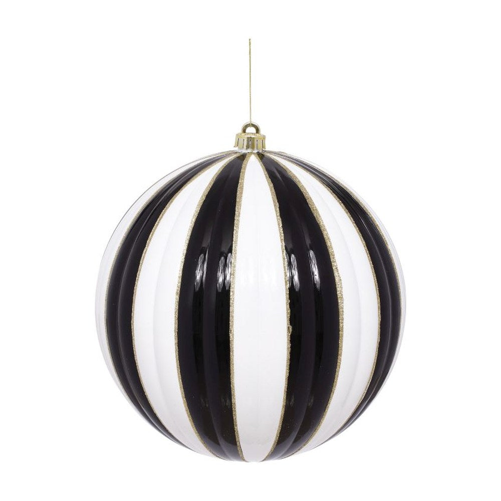 Mark Roberts 2020 Christmas Joy Ball Ornament, 12.5 inches, Black/White
