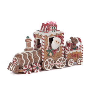 Goodwill Clay Christmas Candy Gingerbread Train Two-tone Brown/Red 26.5Cm