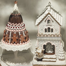 Load image into Gallery viewer, December Diamonds Gingerbread Tiered Cake With Cookies.