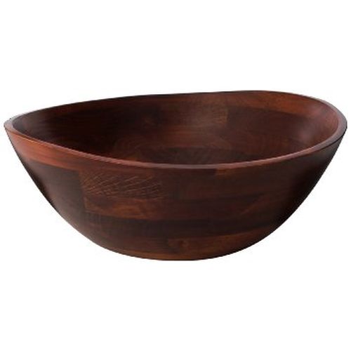 Lipper International 13-inch Cherry Matte Bowl with Wavy Rim, Brown