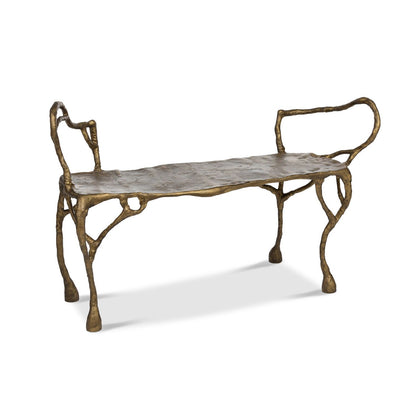 Park Hill Collection Lodge Cast Aluminum Organic Root Bench