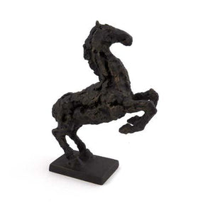 Bey Berk Mustang Horse Sculpture With Antracid Glazed Metal by Bey Berk