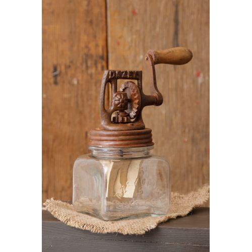 Your Heart's Delight Glass Jar With Churn - Small, Glass