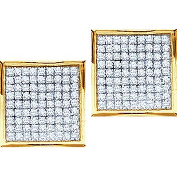 GND 0.15Ctw Round Diamond Ladies Fashion Micro Pave Earrings