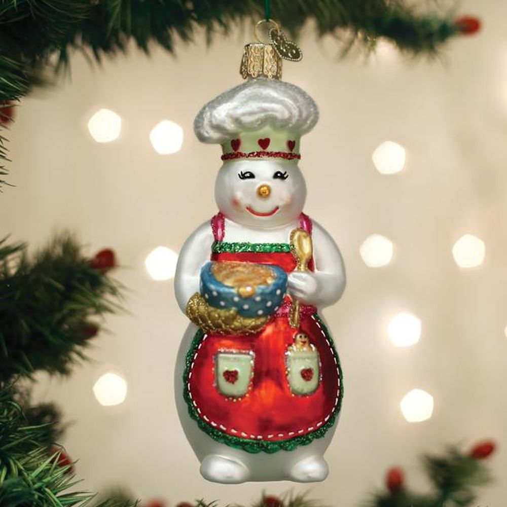 Old World Christmas Snow Woman Chef Ornament