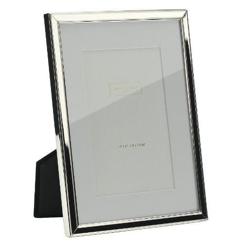 Addison Ross 6x8 Silver Picture Frame, Mount App 4x6" by Addison Ross