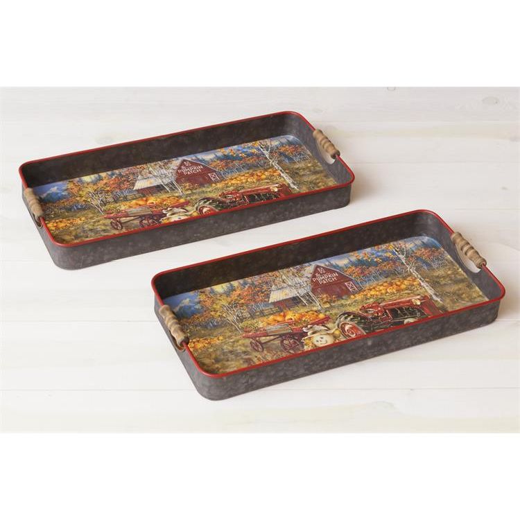 Your Heart's Delight Trays - Pumpkin Patch Set of 2