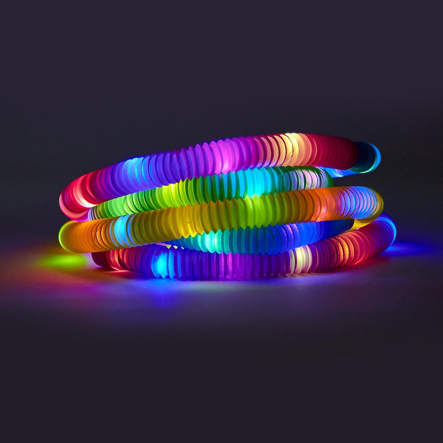 Two's Company Bendy Lights 42-Pieces Connecting Light Up Tubes in 6 Colors