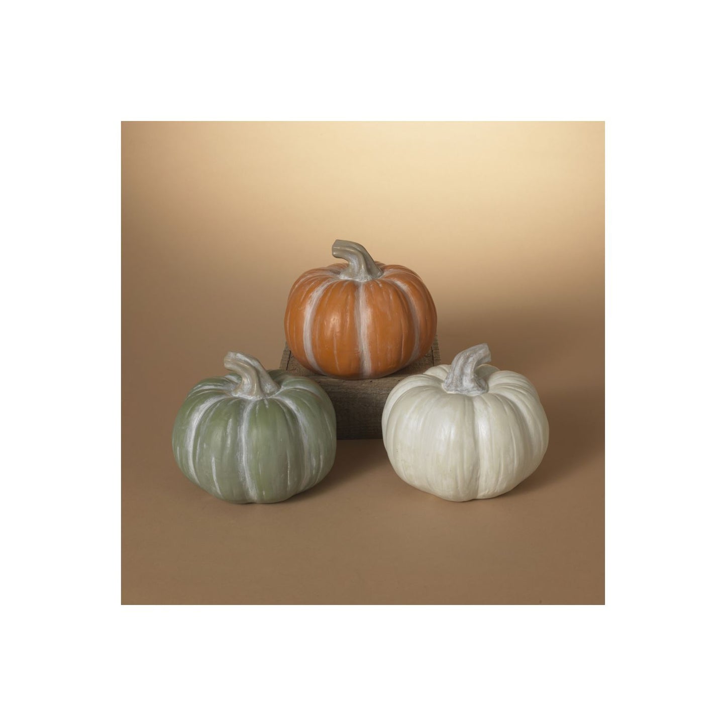 Gerson Company 7.6"L Resin Harvest Pumpkin, 3 Assorted