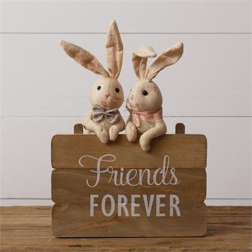 Your Heart's Delight Bunny - Sign, Friends Forever Decor, Brown, Wood