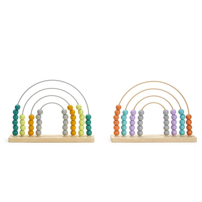 Counting Rainbows Hand-Crafted Wooden Abacus In Gift Box Assorted 2 Colorations