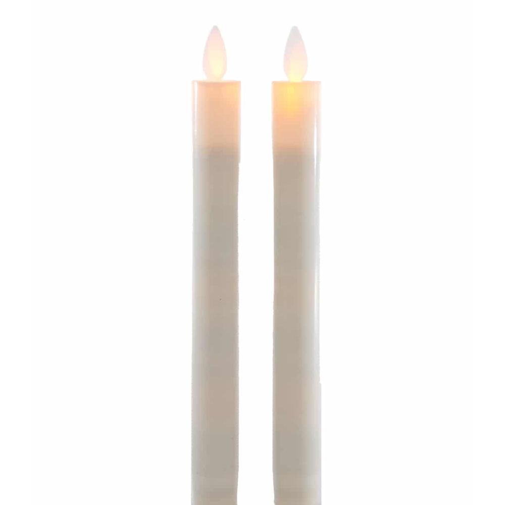 Katherine's Collection 2022 Flicker Flame Candles Set of 2 White Wax