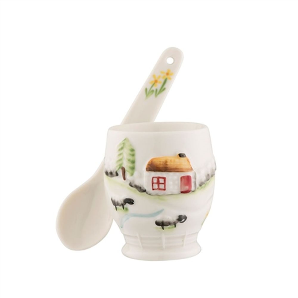 Belleek Connemara Egg Cup & Spoon