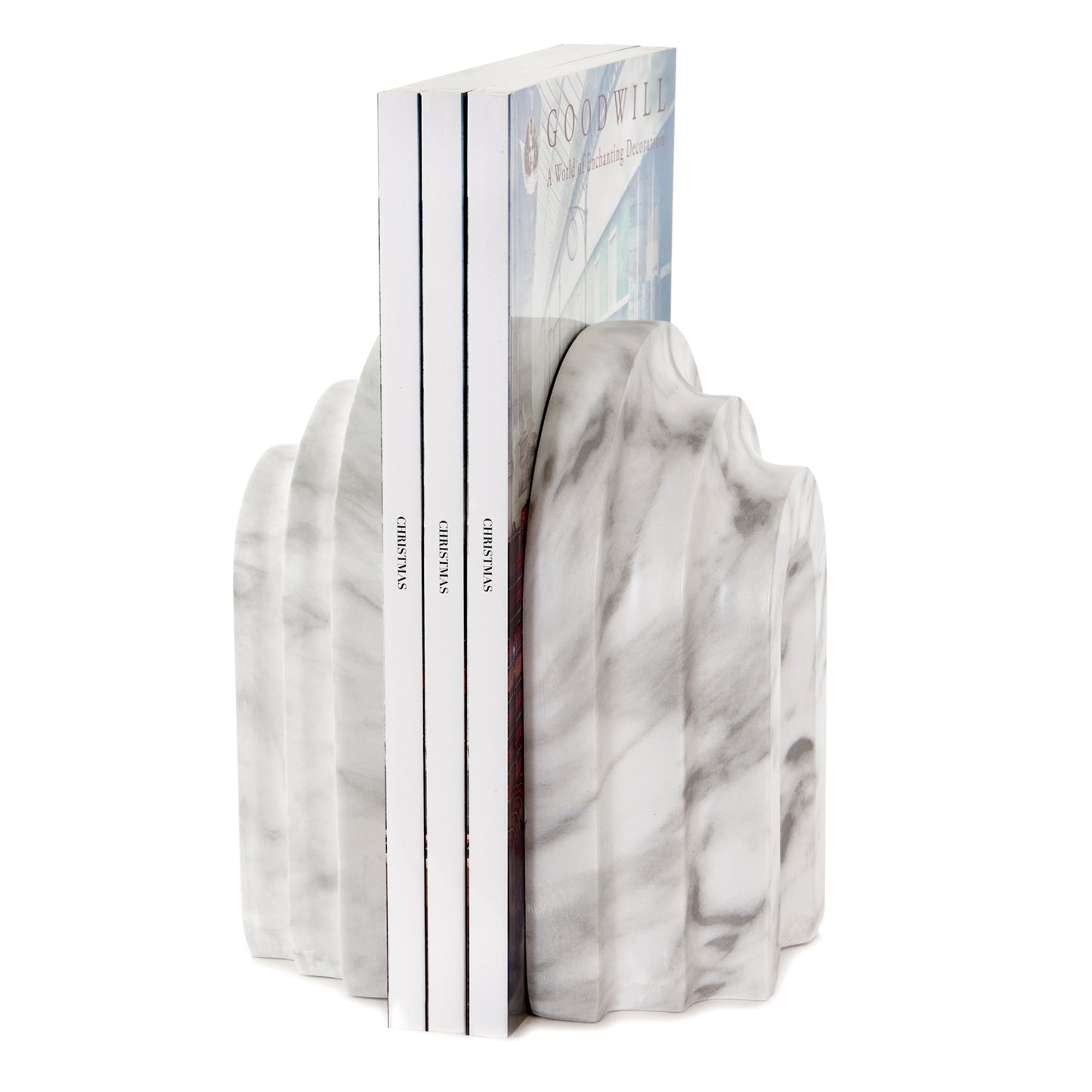Goodwill Marble Look Bookends Two-tone White/Gray 20.5Cm, Set of 2