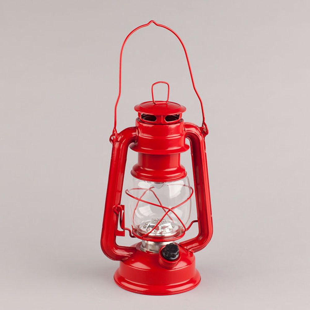 Gerson Company 9.5"H Red Hurricane Lantern