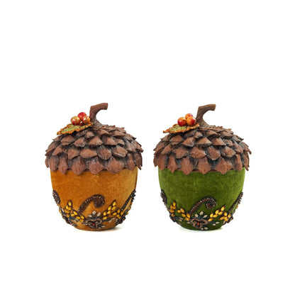 Katherine's Collection 2022 Acorn Containers, Assortment of 2 Polyester