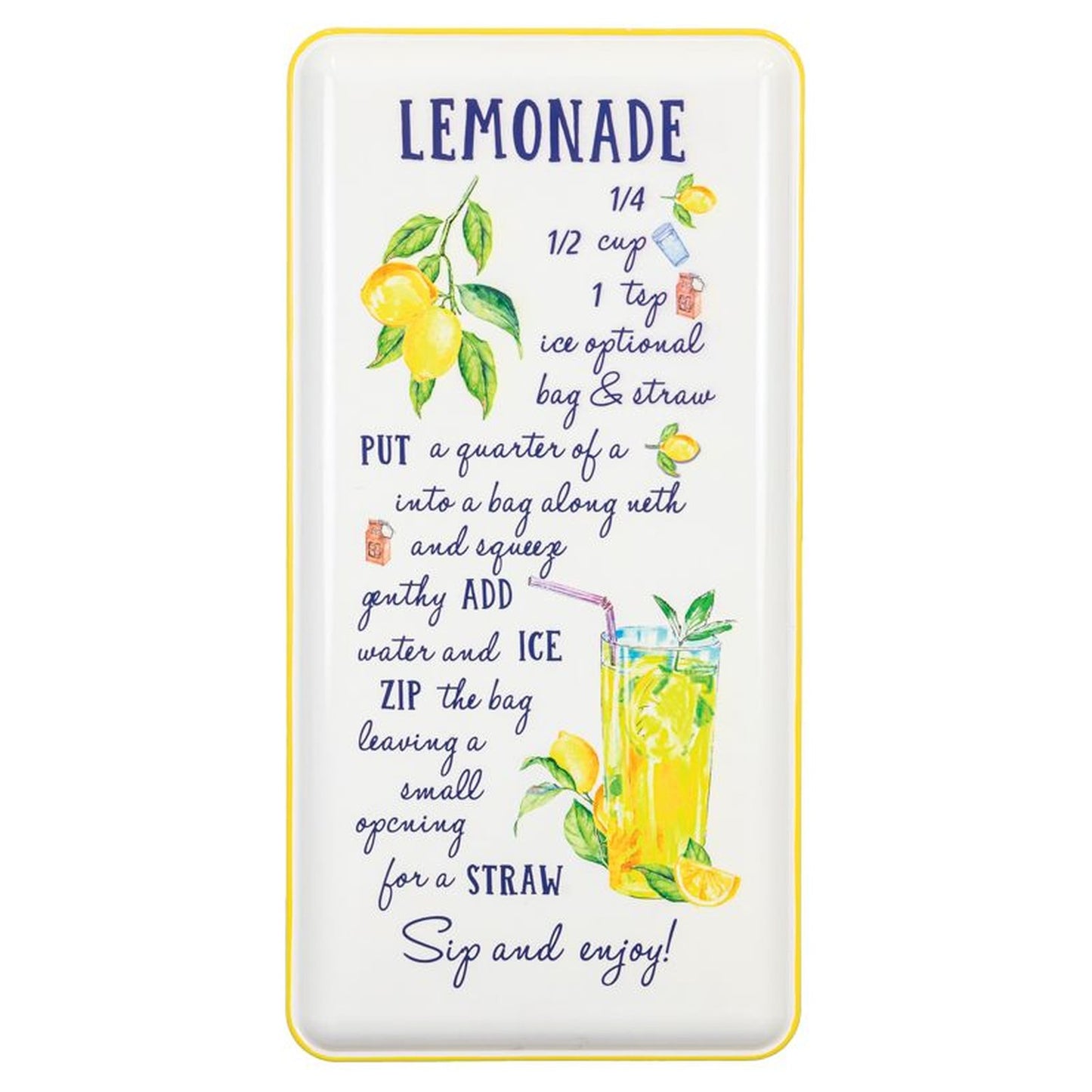Hanna's Handiworks Juice Bag Lemonade Recipe Sign