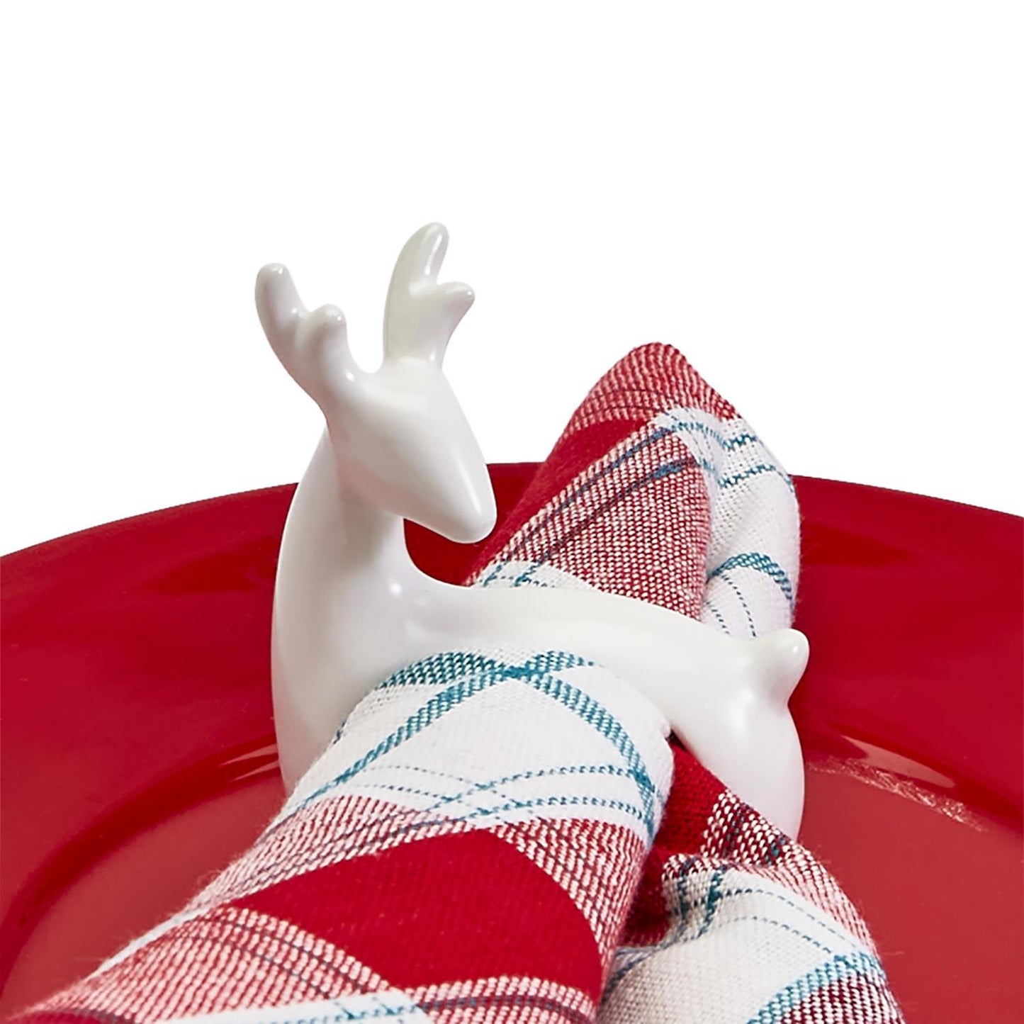 Two's Company Oh Deer! Set Of 4 Reindeer Napkin Ring
