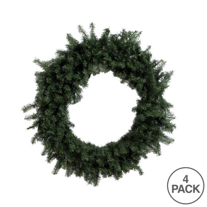 Vickerman 12" Canadian Pine Artificial Christmas Wreath, Unlit, Set of 4, PVC