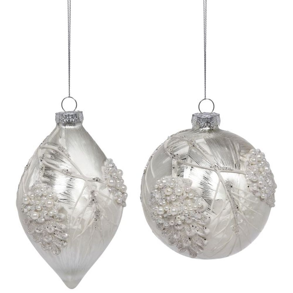Mark Roberts 2022 Fancy Pearl Ornament, Assortment Of 2 4 Inches