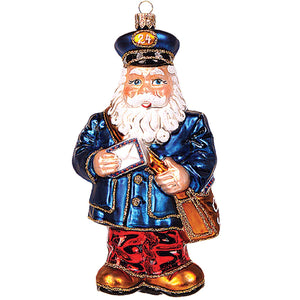 The Whitehurst Company Santa Postman Glass Ornament