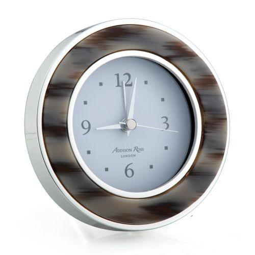 Addison Ross Grey Horn & Silver Alarm Clock by Addison Ross