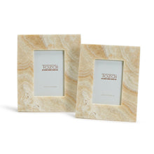 Load image into Gallery viewer, Two&#39;s White Onyx Set Of 2 Photo Frame In Gift Box in 2 Sizes: 4&quot; X 6&quot; &amp; 5&quot; X 7&quot;