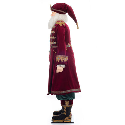 Katherine's Collection Sugar Plum Santa Life Size Doll, 29x20x64 Inches, Red Resin