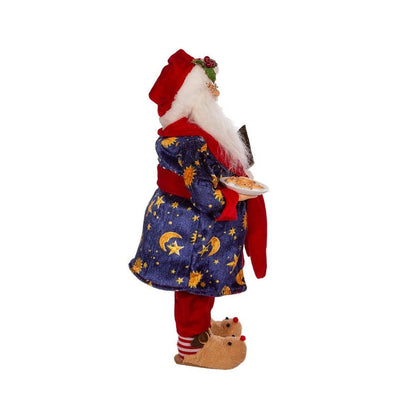 Kurt Adler 17" Kringles Santa with Robe and Cookies Figurine, White