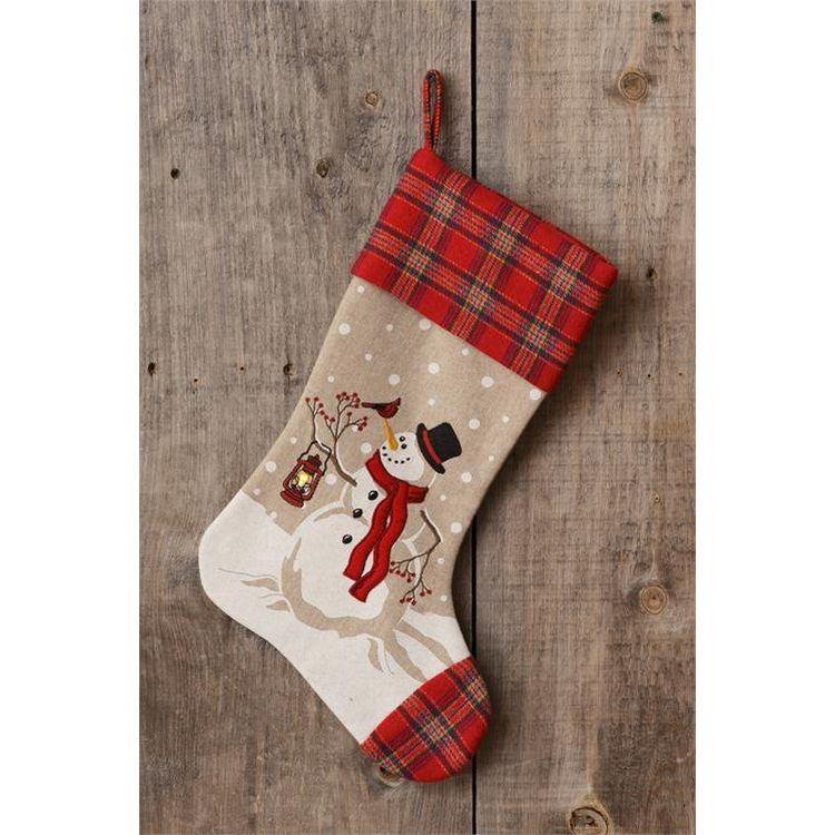 Audrey's Your Heart's Delight Stocking - Snowman, Led, Polyester by Audrey