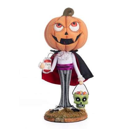 Katherine's Collection 14" Fangs Dracula Trick Or Treater Figure, White/Orange Resin