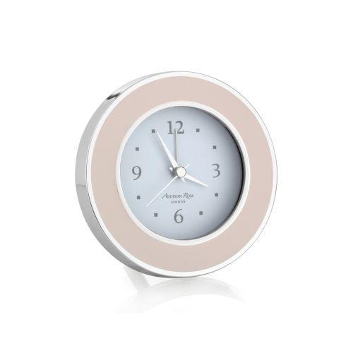Addison Ross Light Pink & Silver Silent Alarm Clock by Addison Ross