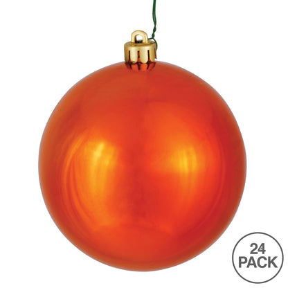 Vickerman 2.4" Burnished Orange Shiny Ball Ornament, 24 per Bag, Plastic