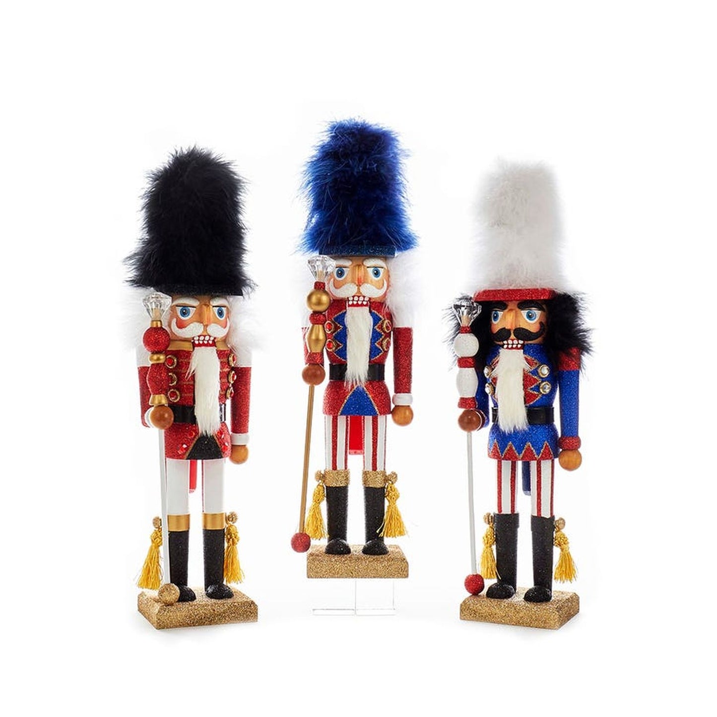 18" Hollywood Nutcrackers Red, White, and Blue Soldier, Set Of 3, Assortment