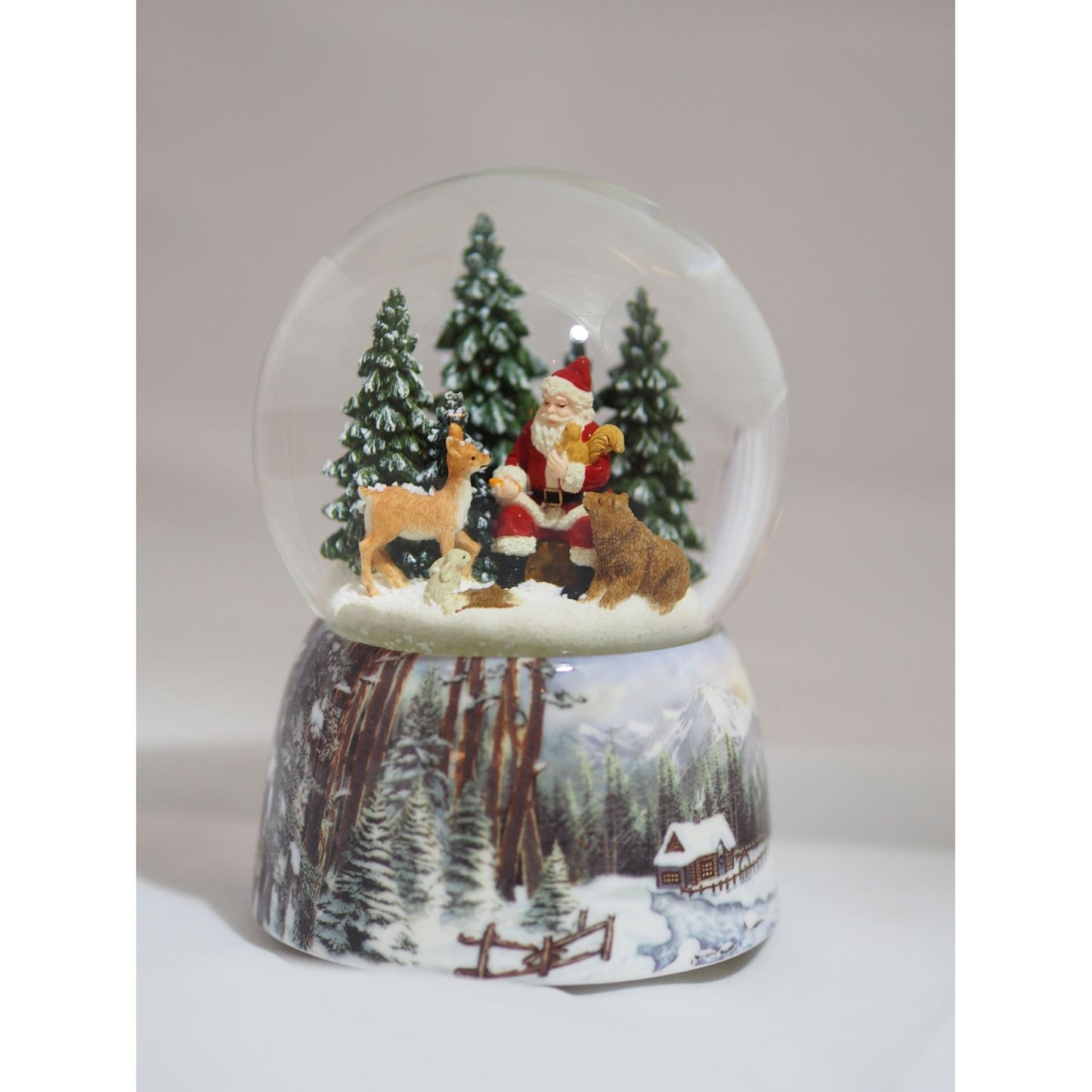 Musicbox Kingdom 3.9" Snow Globe Santa In The Forest