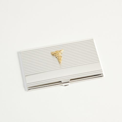 Silver Plated Business Card Case, "Chiropractor" Emblem