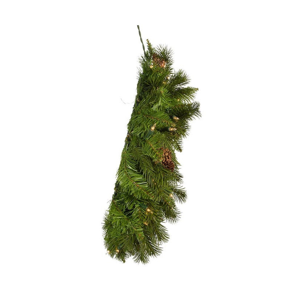 Kurt Adler 24" Pre-Lit Clear Incandescent Pinecone Wreath