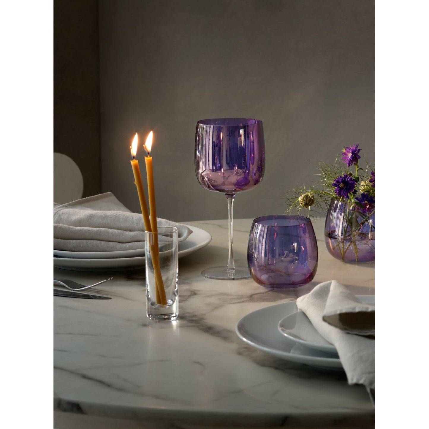 LSA International Aurora Stemless Glass 370Ml Polar Violet Set Of 4