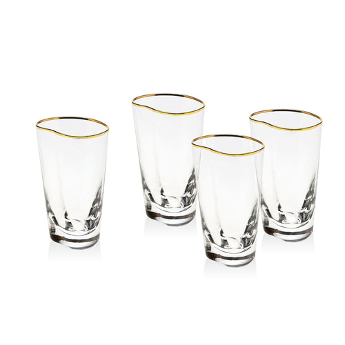 Cosmos Set of 4 Gold Banded Highball Glasses