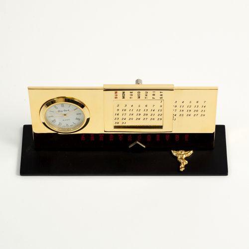 "Chiropractor" Gold Plated Perpetual Calendar & Clock by Bey Berk