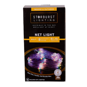 Kurt Adler 300-Light 6' Starburst Multi-Color LED Net-Style Light Set