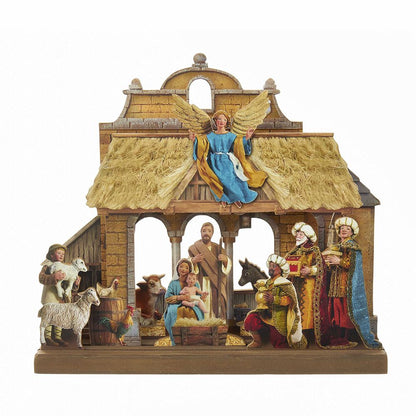 Kurt Adler 10 5/8" Wooden Nativity Tablepiece Set